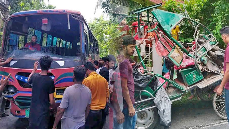 পিরোজপুরে বাস-অটোরিকশা মুখোমুখি সংঘর্ষে নিহত ৩, গুরুতর আহত ৬