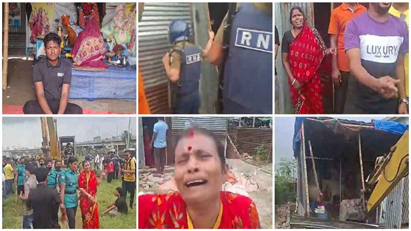 জামায়াত নেতার আল্টিমেটামে খিলক্ষেত মন্দির উচ্ছেদ, হিন্দু মহাজোটের বিক্ষোভ মিছিল
