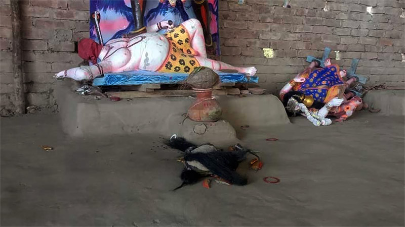 মানিকগঞ্জে শতবর্ষ পুরনো কালী মন্দিরে প্রতিমা ভাঙচুর