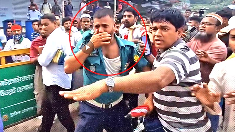 জুলাই সমর্থকদের বেপরোয়া তাণ্ডব: পুলিশের ওপর হামলা, ফার্মগেটে এক সদস্যকে মারধর