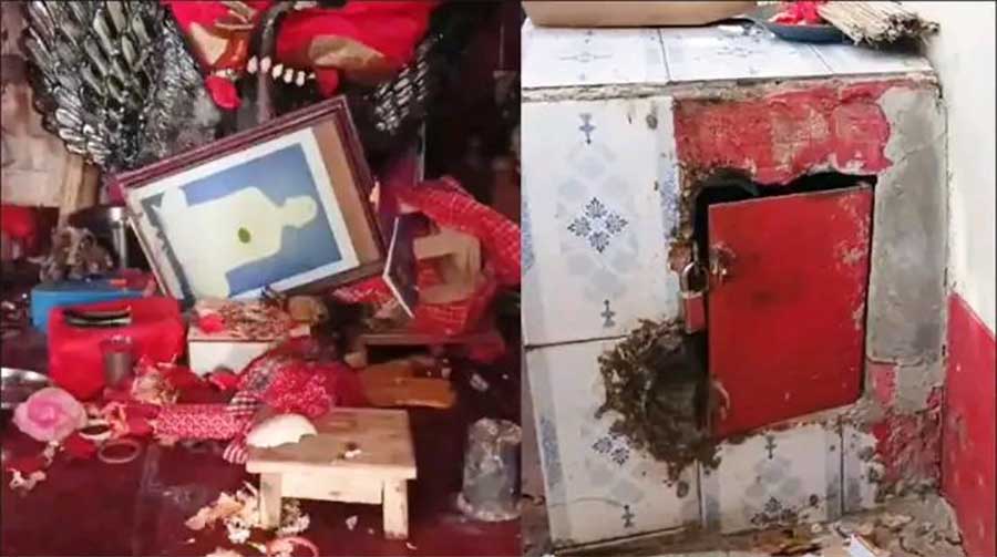 রাঙ্গুনিয়ায় রাতের আঁধারে দুই মন্দিরে তাণ্ডব: প্রতিমা ভাঙচুর, স্বর্ণালঙ্কার লুট